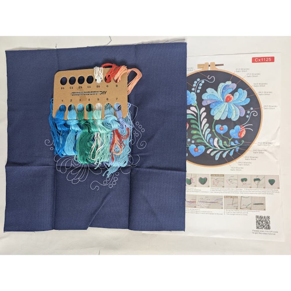 Floral Embroidery DIY Art Kit Cx1125 Arts & Crafts, DIY - Picture 2 of 4